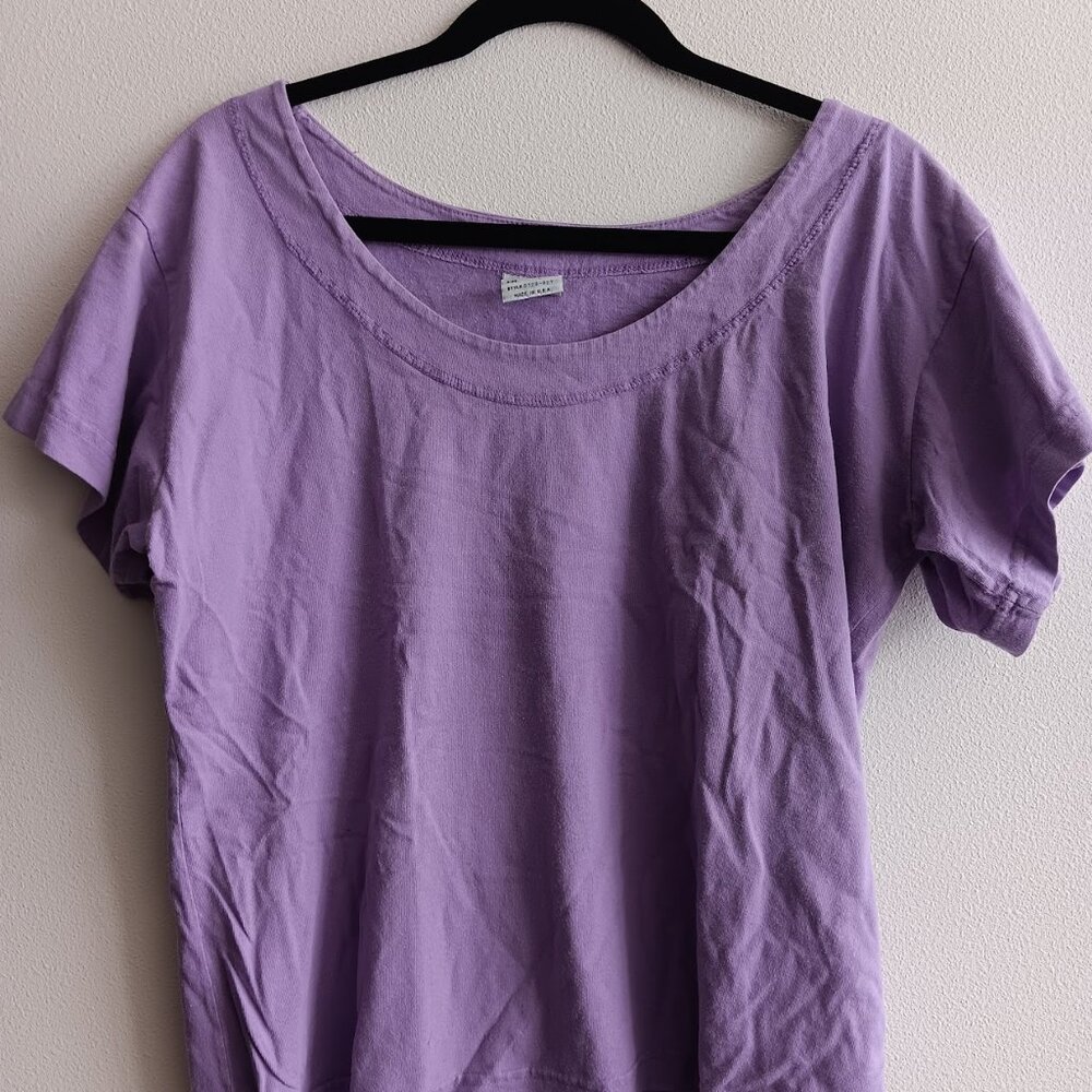 Purple boat neckline T-Shirt